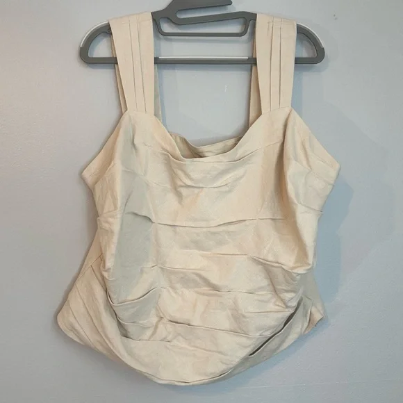 Express linen crop top nwt size XL cream color - Picture 2 of 6